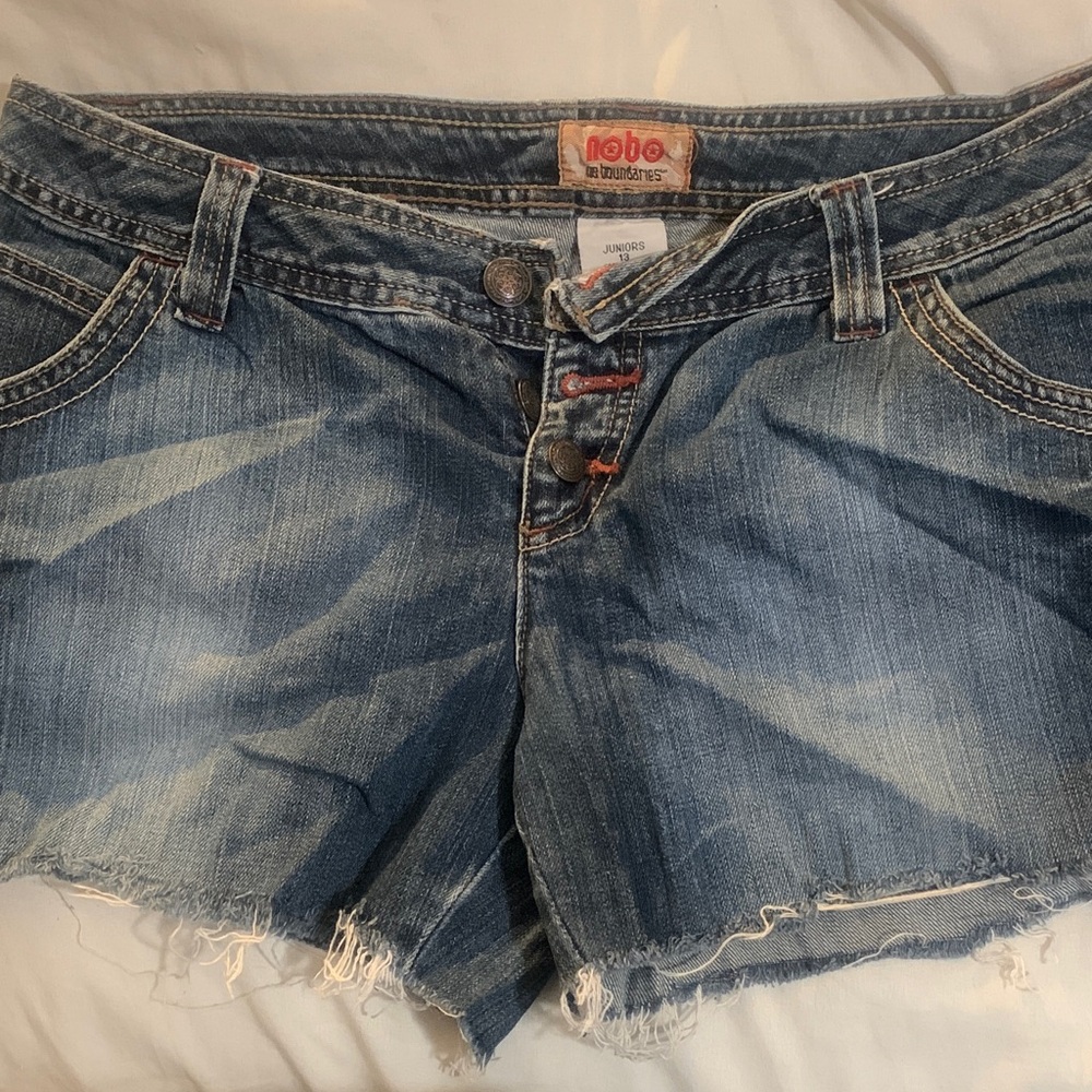 NOBO Women's Distressed Blue Jean Shorts